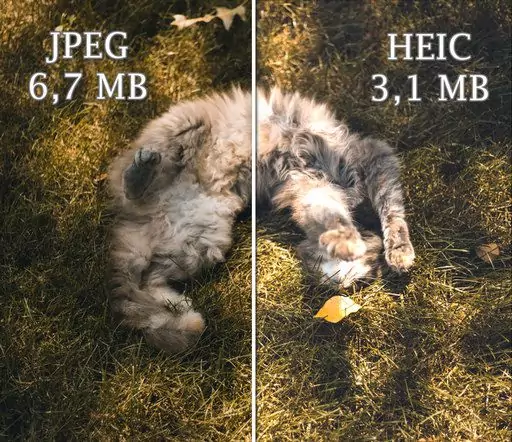 Compressão de imagens JPEG e HEIC